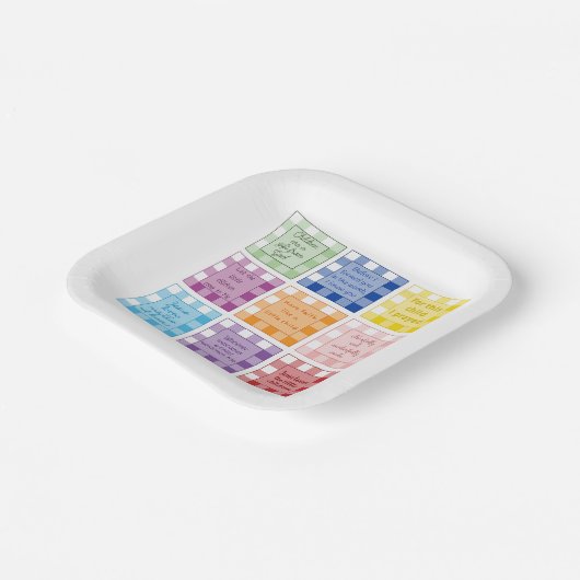 Gingham Bijbelverzen Baby shower Papieren Bordje (Gebogen)