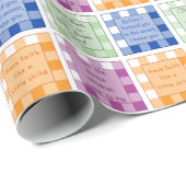 Gingham Bijbelverzen over kinderen baby's Cadeaupapier (Rol Hoek)