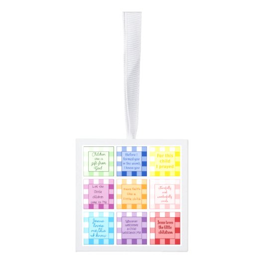 Gingham Bijbelverzen over kinderen baby's Decoratie (Rechts)