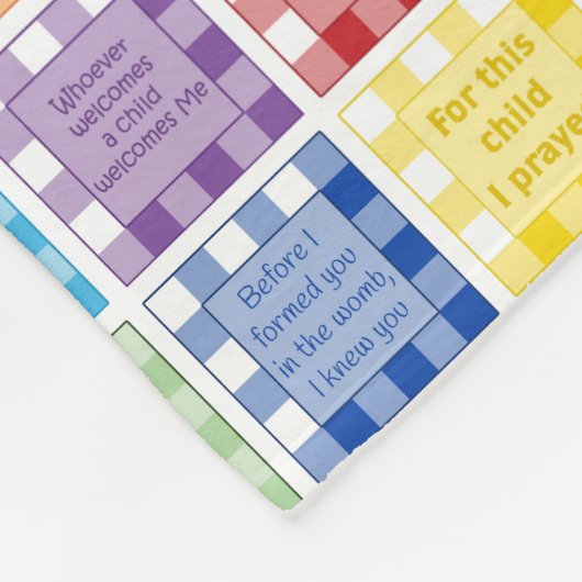 Gingham Bijbelverzen over kinderen baby's Fleece Deken (Hoek)
