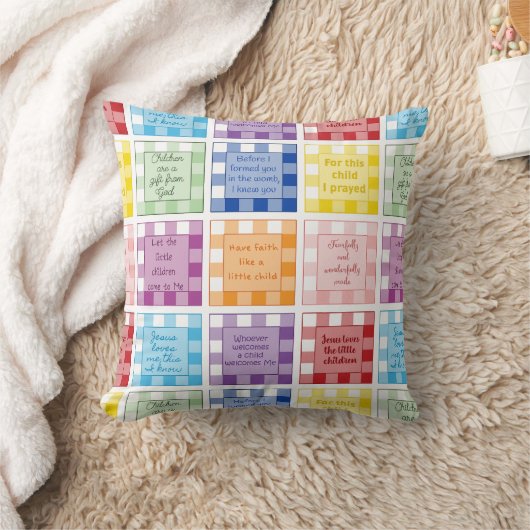 Gingham Bijbelverzen over kinderen baby's Kussen (Deken)