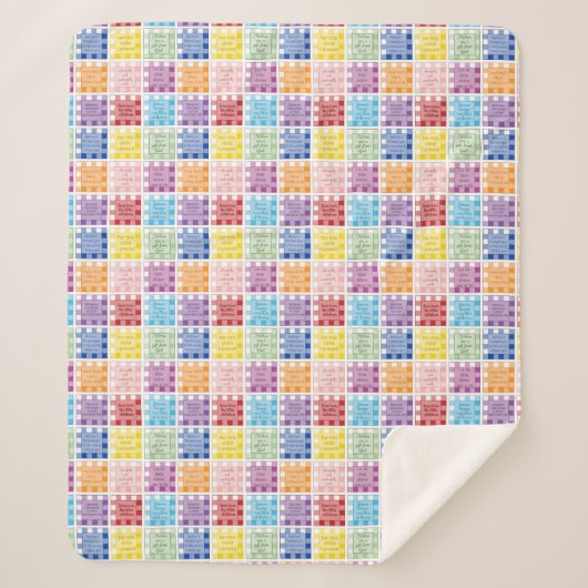 Gingham Bijbelverzen over kinderen baby's Sherpa Deken (Voorkant)