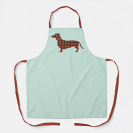 Gingham Black and Tan Tachshund Profiel - Mint Schort