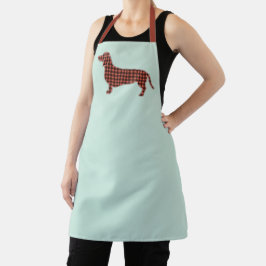 Gingham Black and Tan Tachshund Profiel - Mint Schort