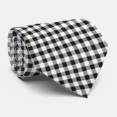 Gingham Black White Classic Tie Stropdas (Opgerold)