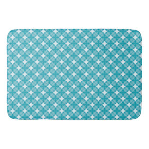 Gingham blauw en wit badmat