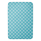 Gingham blauw en wit badmat (Voorkant Verticaal)