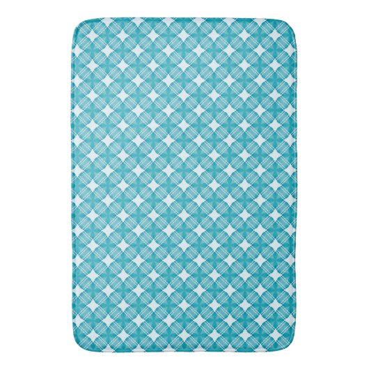 Gingham blauw en wit badmat (Voorkant Verticaal)