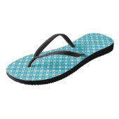 Gingham Blauw en Wit Teenslippers (Schuin)