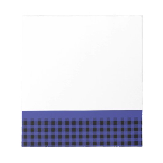 Gingham blauw en zwart notitieblok (Voorkant)