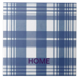 Gingham blauw-wit tegeltje