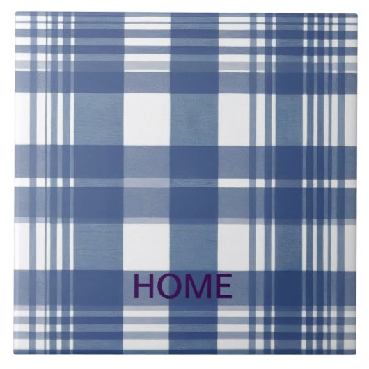 Gingham blauw-wit tegeltje (Voorkant)