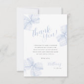 Gingham Blauwe Strik Baby Shower Bedankkaart (Voorkant)