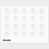 Gingham Blauwe Strik Baby Shower Stickers (Vel)