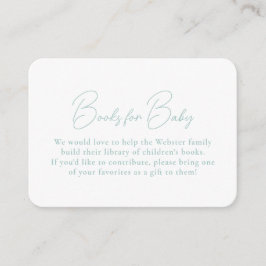 Gingham blauwgroen eenvoudige schattige boeken voo informatiekaartje