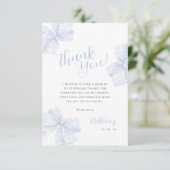 Gingham Blue Bow Baby Shower Thank You Card Bedankkaart (Staand voorkant)