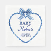 Gingham Blue Boy Baby Shower Servet (Voorkant)