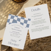 Gingham Blue Checkered | Plaid | Baby Shower Kaart