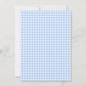 Gingham Blue Checkered Plaid-Baby shower Kaart (Achterkant)