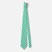 Gingham Blue en Yellow Necktie Stropdas (Voorkant)