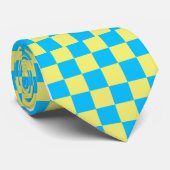 Gingham Blue en Yellow Necktie Stropdas (Opgerold)