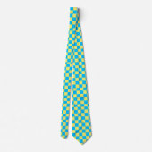 Gingham Blue en Yellow Necktie Stropdas (Achterkant)