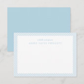 Gingham blue gepersonaliseerde kinderbenodigdheden (Voorkant / Achterkant)