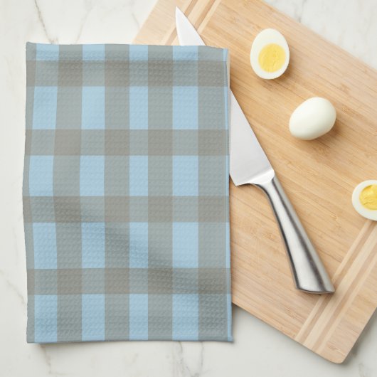 Gingham Blue  Theedoek (Quarter Fold)