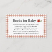Gingham Boeken voor baby Baby shower Informatiekaartje (Voorkant)