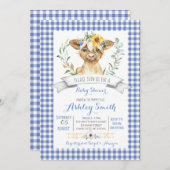 Gingham boerderij baby shower uitnodiging (Voorkant / Achterkant)