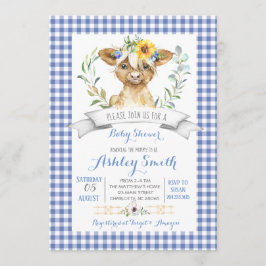 Gingham boerderij baby shower uitnodiging