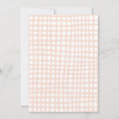 Gingham Boho Bloemachtige Paashaas Baby Shower Kaart (Achterkant)