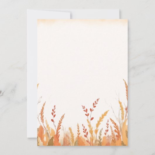 Gingham Boho Pampas Grass Rustic Thanksgiving Kaart (Achterkant)
