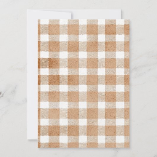 Gingham Boho Pumpkin housewarming party Kaart (Achterkant)