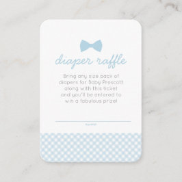 Gingham boog stropdas baby shower luier loterij ti informatiekaartje