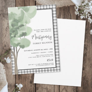 Gingham-boomfamilie-reünie Kaart