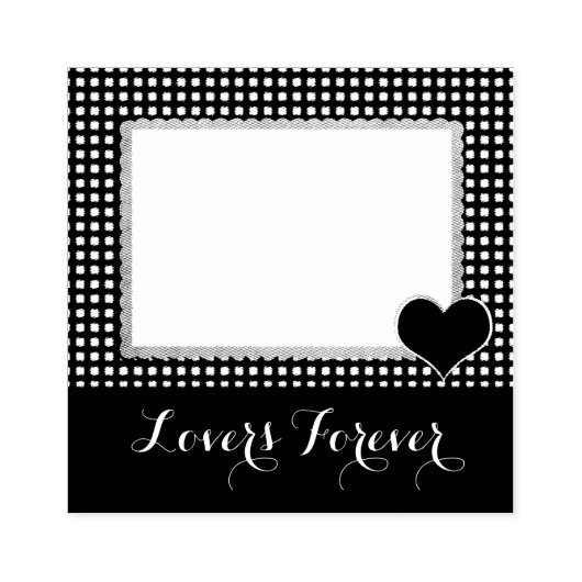 Gingham Border Corner Heart Stamper Aangepaste tek Rubberstempel (Afrduk)