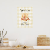 Gingham Bow Pannenkoek Brunch Baby shower Welkom Poster (Keuken)