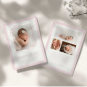 Gingham Bow Photo Birth Announcement Aankondiging