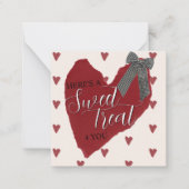 Gingham Bow Red Valentine's Classroom Photo Card Notitiekaartje (Voorkant)