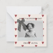 Gingham Bow Red Valentine's Classroom Photo Card Notitiekaartje (Achterkant)