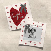Gingham Bow Red Valentine's Classroom Photo Card Notitiekaartje