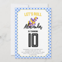 Gingham Boys Roller Skate Verjaardag