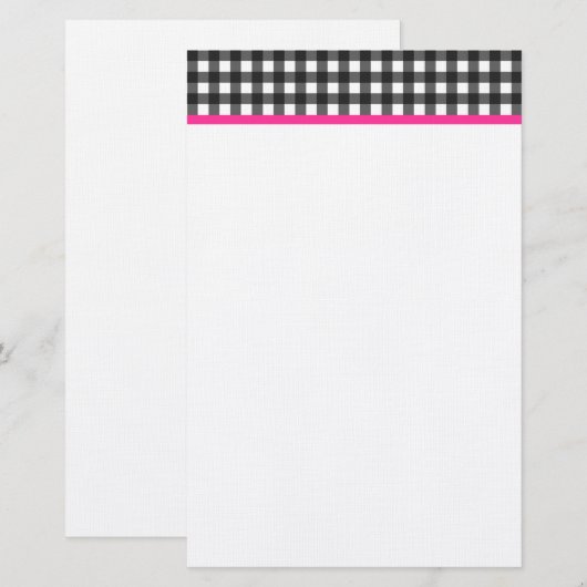 Gingham Briefpapier (Voorkant / Achterkant)