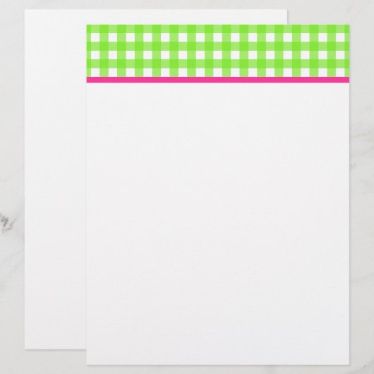 Gingham Briefpapier (Voorkant / Achterkant)