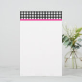 Gingham-Briefpapier Briefpapier (Staand voorkant)