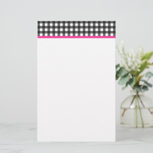 Gingham-Briefpapier Briefpapier (Staand voorkant)