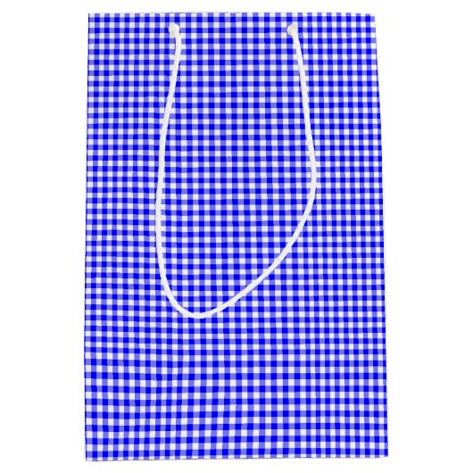 Gingham-Bright Blue-Gift Bag M Medium Cadeauzakje (Voorkant)