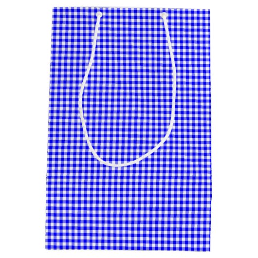 Gingham-Bright Blue-Gift Bag M Medium Cadeauzakje (Achterkant)