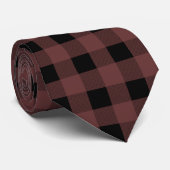 Gingham Brown en zwart Stropdas (Opgerold)